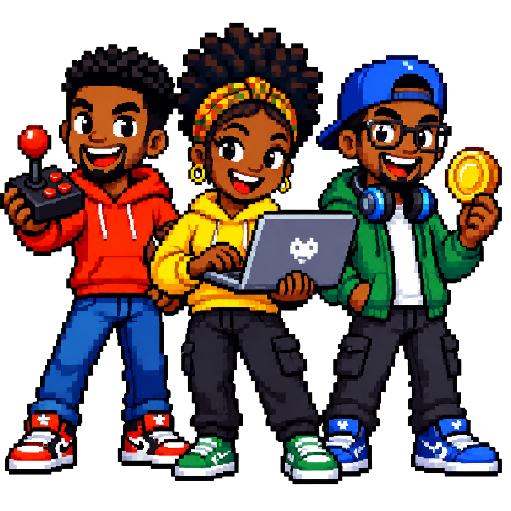 Pixel-art No Brainer Studios crew